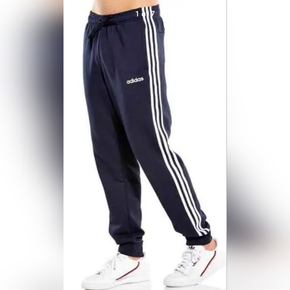 ADIDAS ESSENTIALS DARK NAVY LEGEND INK PANTS MEN'S SIZE MEDIUM NEW IN BAG